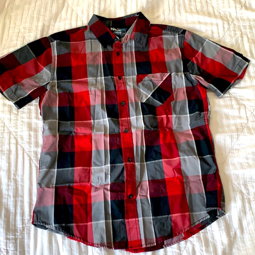 Tony Hawk Plaid Button Down Short Sleeve Shirt
